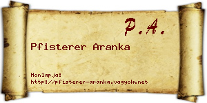 Pfisterer Aranka névjegykártya