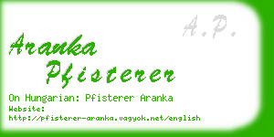 aranka pfisterer business card